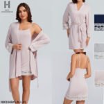 Déshabillé coton HW1048 Rose – Image 2