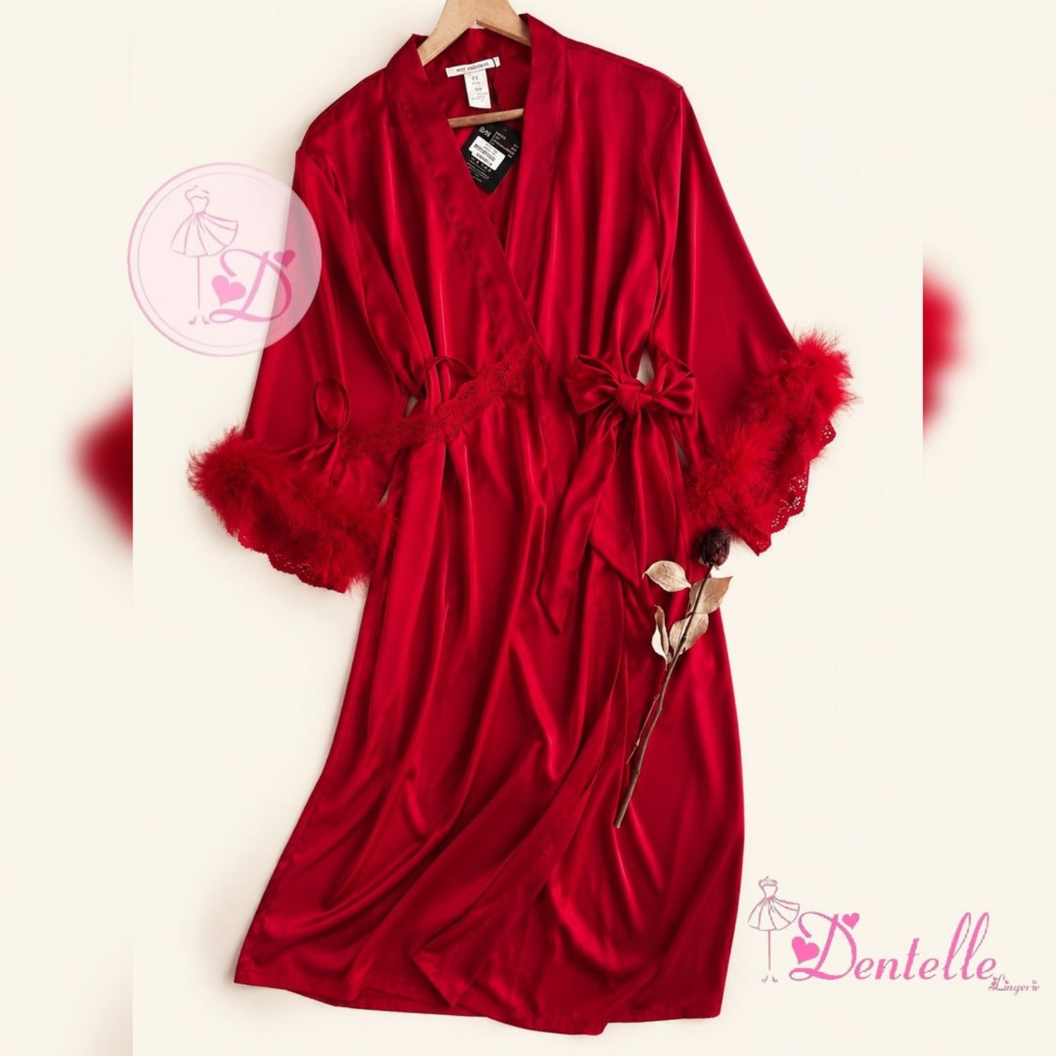 1-145.jpg Déshabillé HW1053 Rouge – Image 1