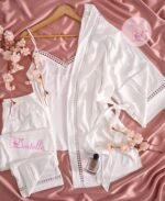 Pyjama satin 3pcs HP1060 Blanc