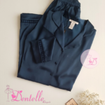 Pyjama satin HP378 Bleu pétrole