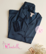 Pyjama satin HP378 Bleu pétrole
