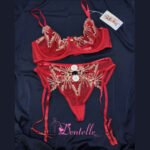Ensemble porte jarretelle 68015 Rouge
