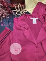 Pyjama satin HP378 Rouge framboise – Image 3
