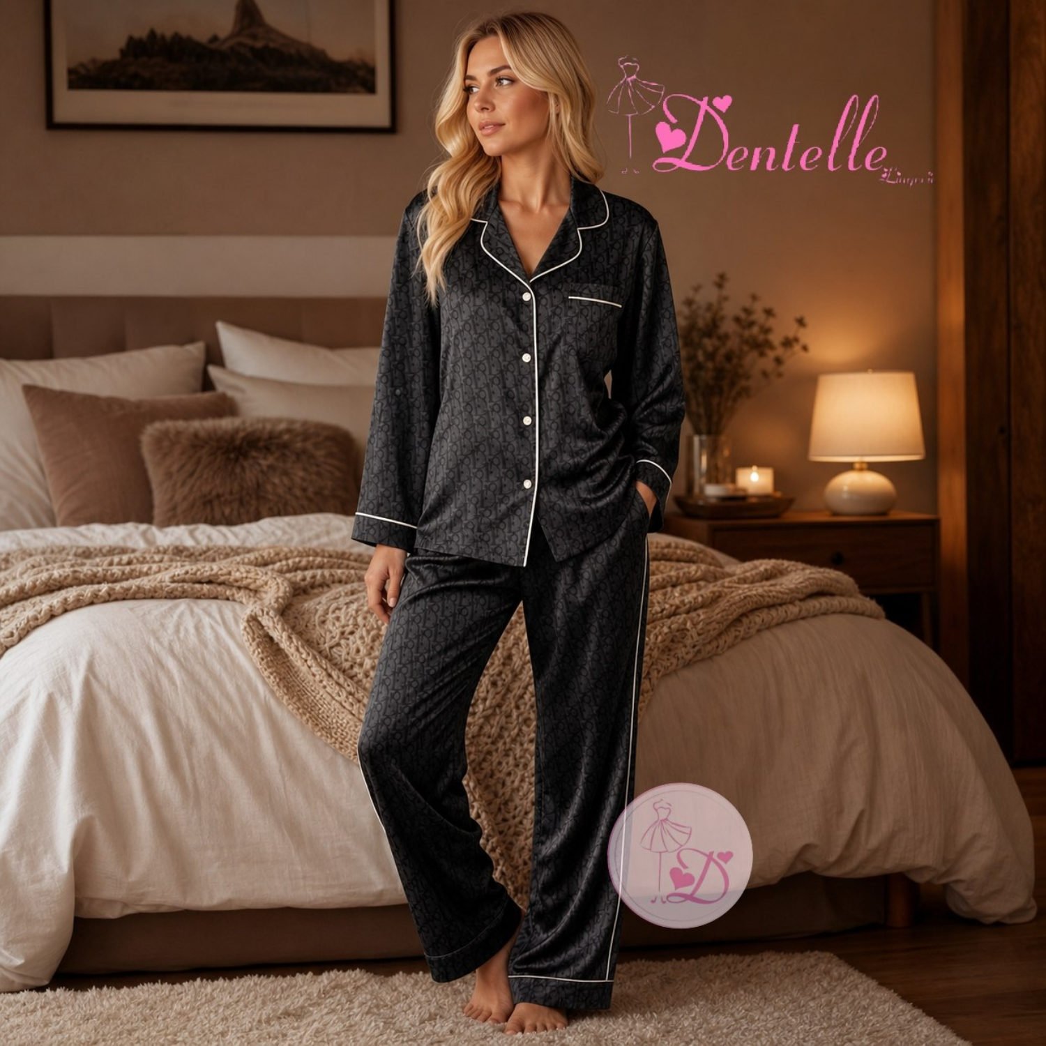 3-7-1.jpg Pyjama 324 Noir â Image 1