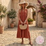 Robe J6036 Rouge brique