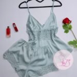 Pyjashort satin HW10012 Bleu vert