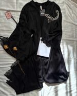 Déshabillé Long en Satin HW10023 noir
