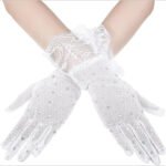 Gants tulle dentelle perlée