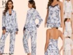 Pyjama satin 3pcs HP349 Rose – Image 3