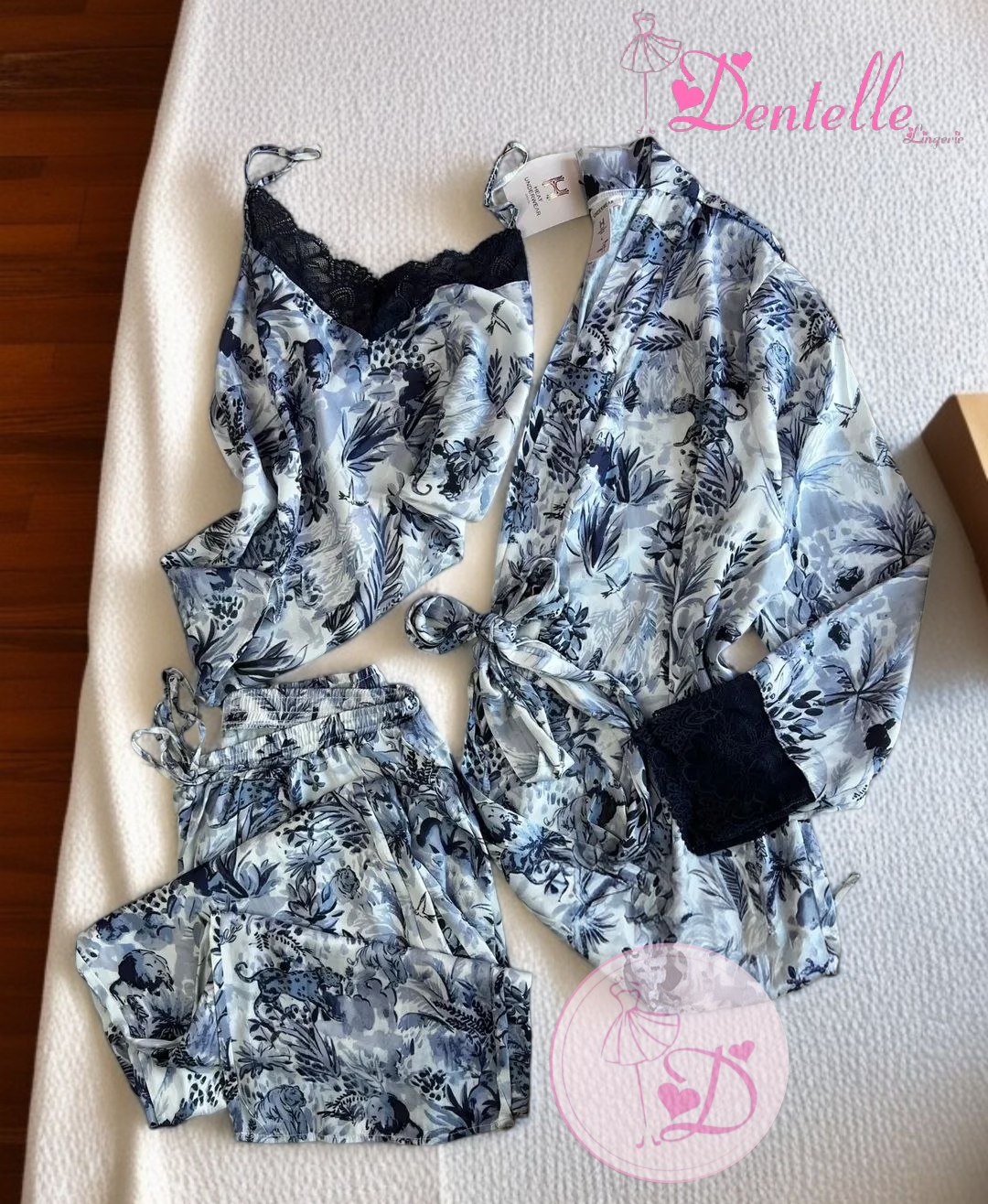 SnapInsta3-1.png Pyjama satin 3pcs HP349 Bleu â Image 1
