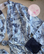 Pyjama satin 3pcs HP349 Bleu – Image 3