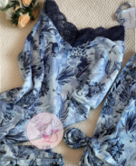 Pyjama satin 3pcs HP349 Bleu – Image 4