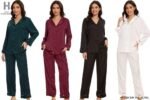 Pyjama satin HP378 Rouge framboise – Image 4